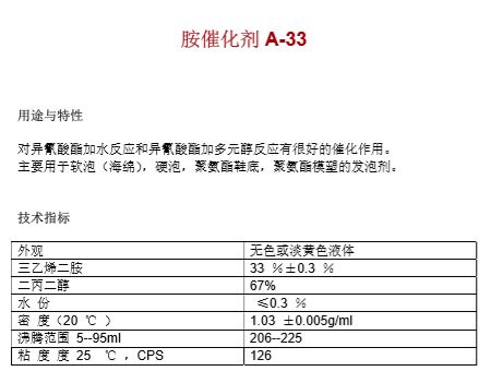 胺催化剂 A-33 - 衢州源畅化工贸易有限公司
